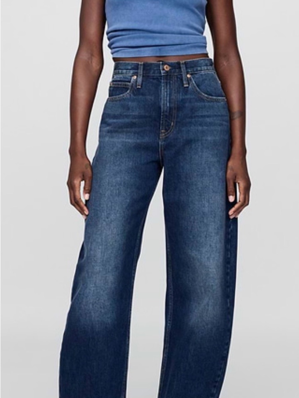 GAP Dark Indigo Barrel High-Rise Jeans